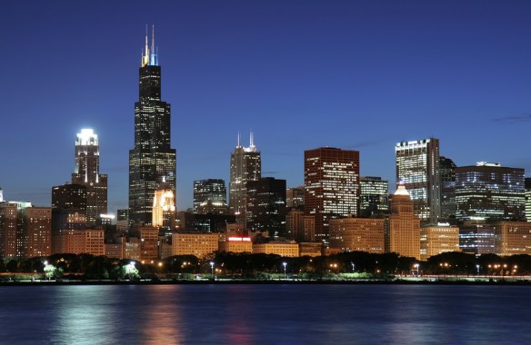 Chicago Skyline At Night